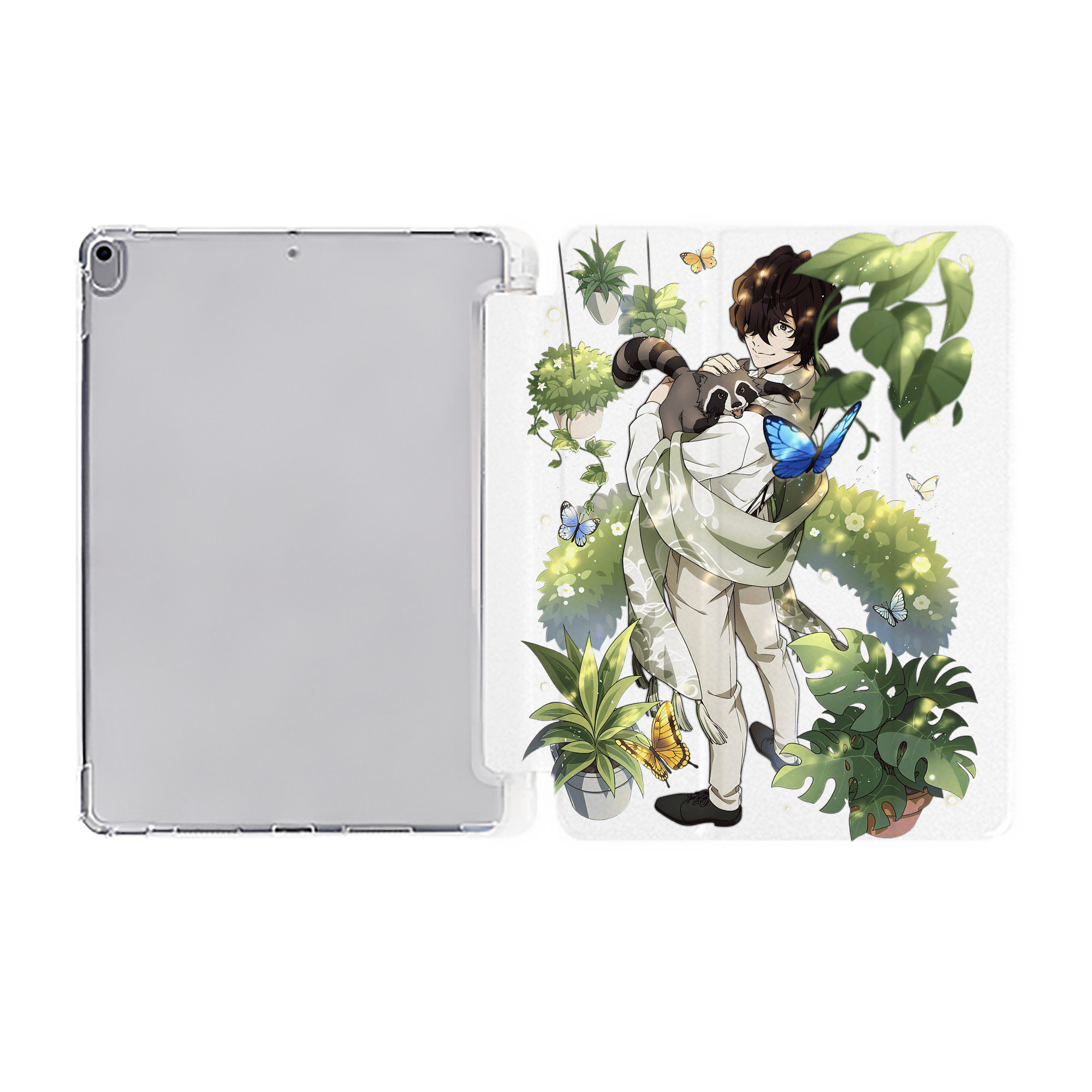 （画像用） 文豪ストレイドッグス Bungo Stray Dogs IPad ケース ペン収納付き 三つ折りスタンド PUレザー×シリコン 対応機種9.5/10.5/10.9インチ